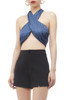 HALTER NECK CROSS FRONT CROPPED TOP BAN2206-0564