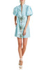 HIGH NECK WITH HALF BUTTON DOWN FRONT AND BALLON SLEEVE DRESS BAN2303-0661