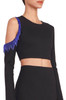 ROUND NECK WITH ONE COLD SHOULDER CROPPED TOP BAN2301-0442