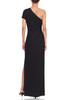 ONE SHOULDER WITH SLIT ASIDE FLOOR LENGTH DRESS BAN2302-0680