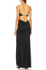 HALTER NECK WITH HIGH SLIT ASIDE FLOOR LENGTH DRESS BAN2306-0454