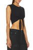 ROUND NECK WITH TIE FRONT CROPPED TEE TOP BAN2302-1306