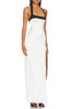 TIE ON THE NECK WITH SLIT ASIDE FLOOR LENGTH DRESS BAN2305-0589
