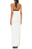 TIE ON THE NECK WITH SLIT ASIDE FLOOR LENGTH DRESS BAN2305-0589