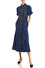 HIGH NECK WITH PUFF SLEEVE MID-CALF DRESS BAN2306-0128