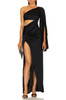 ONE SHOULDER WITH HIGH SLIT ASIDE FLOOR LENGTH DRESS BAN2305-0450