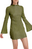 HIGH NECK WITH BELL SLEEVE DRESS BAN2302-1347