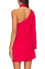 ONE SHOULDER WITH TIE ON THE NECK A-LINE DRESS BAN2308-0442