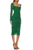 SQUARE NECK BELOW THE KNEE PENCIL DRESS BAN2307-0321