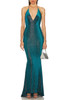 TIE ON THE NECK BACKLESS FLOOR LENGTH DRESS BAN2308-1044