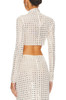 HIGH NECK WITH RHINESTONES CROPPED TOP BAN2306-0331