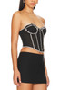 STRAPLESS CORSET WITH RHINESTONES CROPPED TOP BAN2307-0532