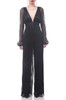 DEEP V-NECK WITH BOUFFANT SLEEVE JUMPSUIT BAN2110-1025