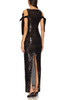 BOAT NECK WITH TIE ON THE ARMS AND SLIT BACK DRESS BAN2309-0863