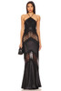 TIE ON THE NECK BACKLESS WITH BACK SLIT FLOOR LENGTH DRESS BAN2310-1277