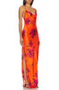 TIE ON THE NECK WITH SLIT ASIDE FLOOR LENGTH DRESS BAN2308-1228