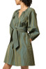 KEY HOLE FRONT WITH BOUFFANT SLEEVE BELTED AND BOUFFANT SLEEVE DRESS BAN2308-1373