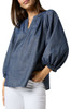 V-NECK WITH BOUFFANT SLEEVE LOOSE TOP BAN2309-0065