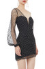 ONE SHOULDER WITH SEE THROUGH SLEEVE DRESS P1904-0056-PB