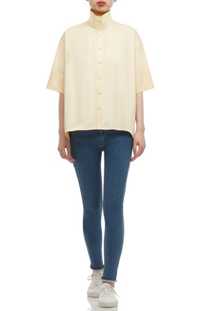 BUTTON DOWN WITH ASYMETRICAL HEM SHIRT TOP BAN2012-0226