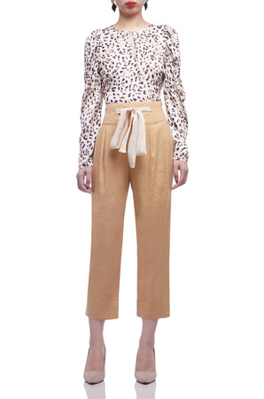 HIGH WAISTED WITH TIE FRONT CROPPED PANTS BAN2012-0772