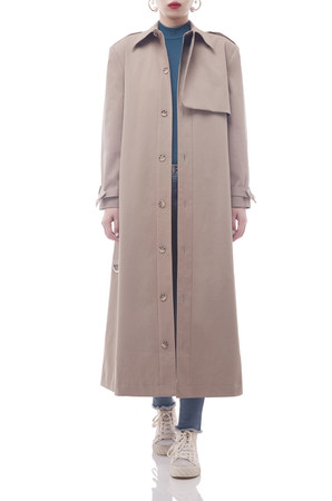 BUTTON-DOWN BELTED TRENCH COAT BAN2206-1243