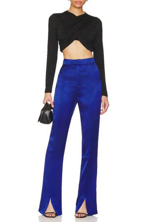 NORMAL WAISTED WITH SLIT FRONT ANKLE LENGTH PANTS BAN2210-0402