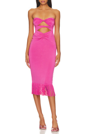 STRAPLESS TASSLE DRESS BAN2304-0297