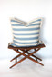 Pillow Wide Stripe 24" x 24" Light Blue