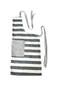 Standard Tie Apron- Wide stripe Dark Slate Blue