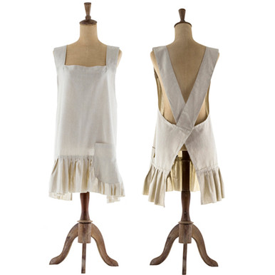 9/28まで　Trois Sanglier apron [beige] Amazon.com: Under NY Sky Pottery Beige Apron - Full Cover