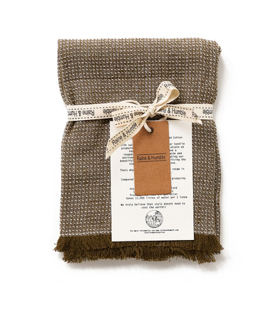 Tea Towel Earth Brown With Fringe