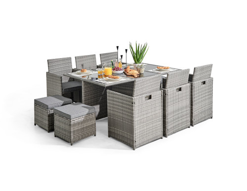 Monaco Grey Rattan Garden 10 Seat Dining Set Monaco Grey Rattan Garden 10 Seat Dining Set