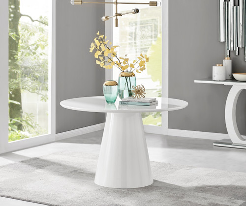 Palma White High Gloss Round Dining Table Palma White High Gloss Round Dining Table