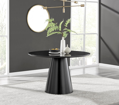 Palma Black High Gloss Round Dining Table Palma Black High Gloss Round Dining Table