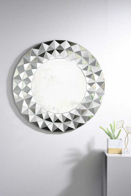 Luna Medium Silver Round Wall Mirror Luna Medium Silver Round Wall Mirror