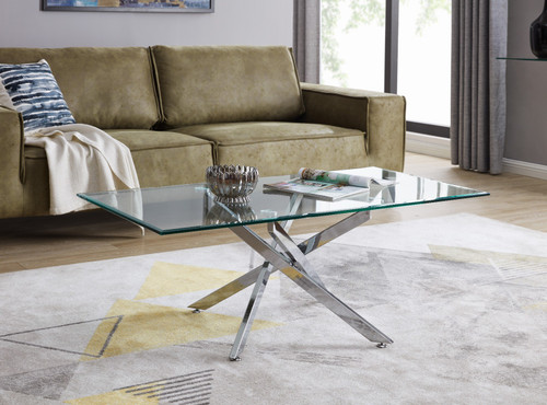 Leonardo Glass And Chrome Metal Coffee Table Leonardo Glass And Chrome Metal Coffee Table