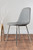 2x Corona Silver Leg Elephant Grey Faux Leather Dining Chair 2x Corona Silver Leg Elephant Grey Faux Leather Dining Chair