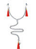 Clamps of nipples and clitoris with sexy metal chain