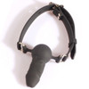 Leather Gag with silicon black dildo