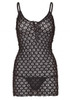 Mini Dress With G-String Black O/S