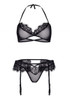 Bralette, String & Garterbelt Black