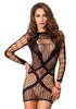 Multi Net Mini Dress Black O/S