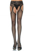Plus Size Sheer Suspender Hose Black Plus Size
