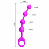 Pretty Love Silicone Anal Beads with handle grip Purple - Πρωκτικές μπίλιες  σε μωβ χρώμα με λαβή