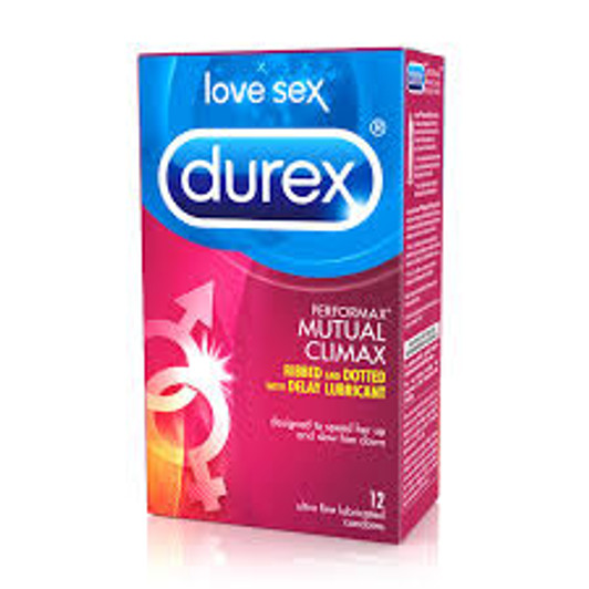 Durex Mutual Climax Condoms 12pcs - Τα προφυλακτικά βοηθούν στην αμοιβαία κορύφωση, περιέχουν λιπαντικό Ανδρικής επιβράδυνσης