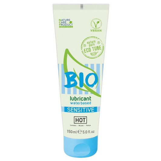 hot-hot-bio-waterbase-sensitive 150ml - Ιδανικό λιπαντικό για ευαίσθητο δέρμα με βάση το νερό, 100% οργανικό και vegan
