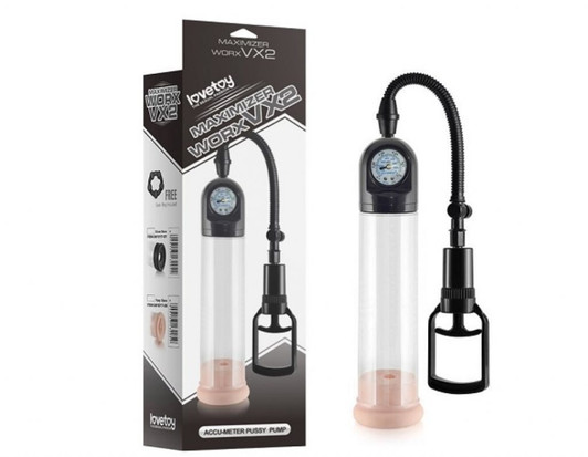 LOVETOY PENIS XL MAXIMIZER WORX VX2 - Τρόμπα μεγέθυνσης πέους με πιεσόμετρο