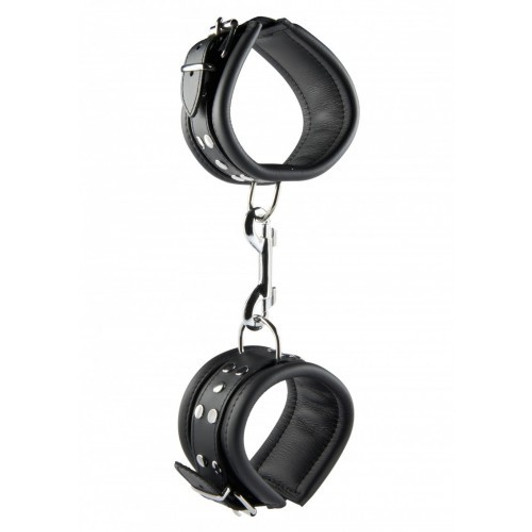 Black Leather Ankle Cuffs 6.5 cm