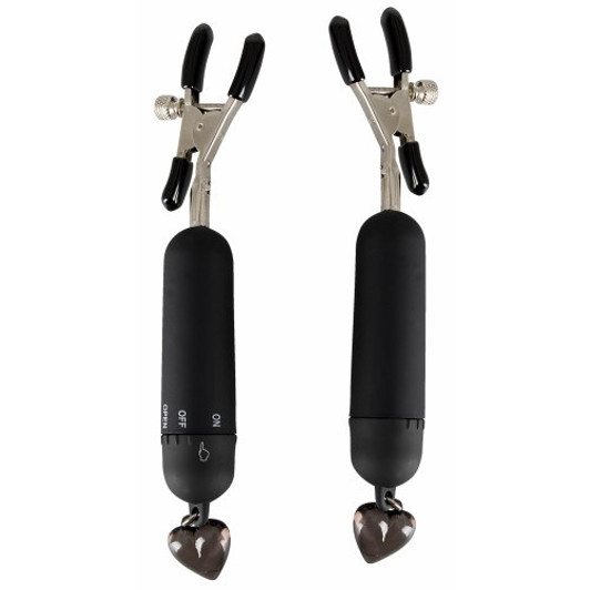 Black Vibrating Nipple Clamps